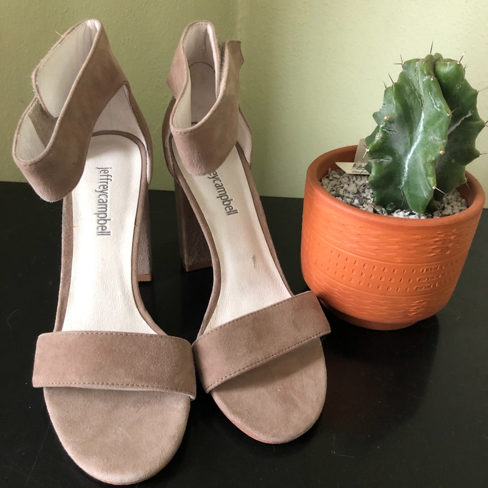 JEFFREY CAMPBELL Lindsay Ankle Strap Sandal Taupe